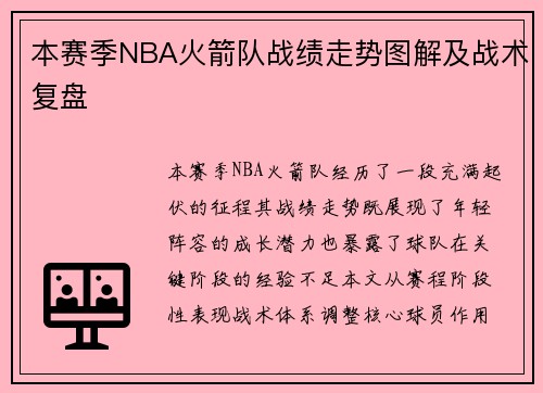 本赛季NBA火箭队战绩走势图解及战术复盘